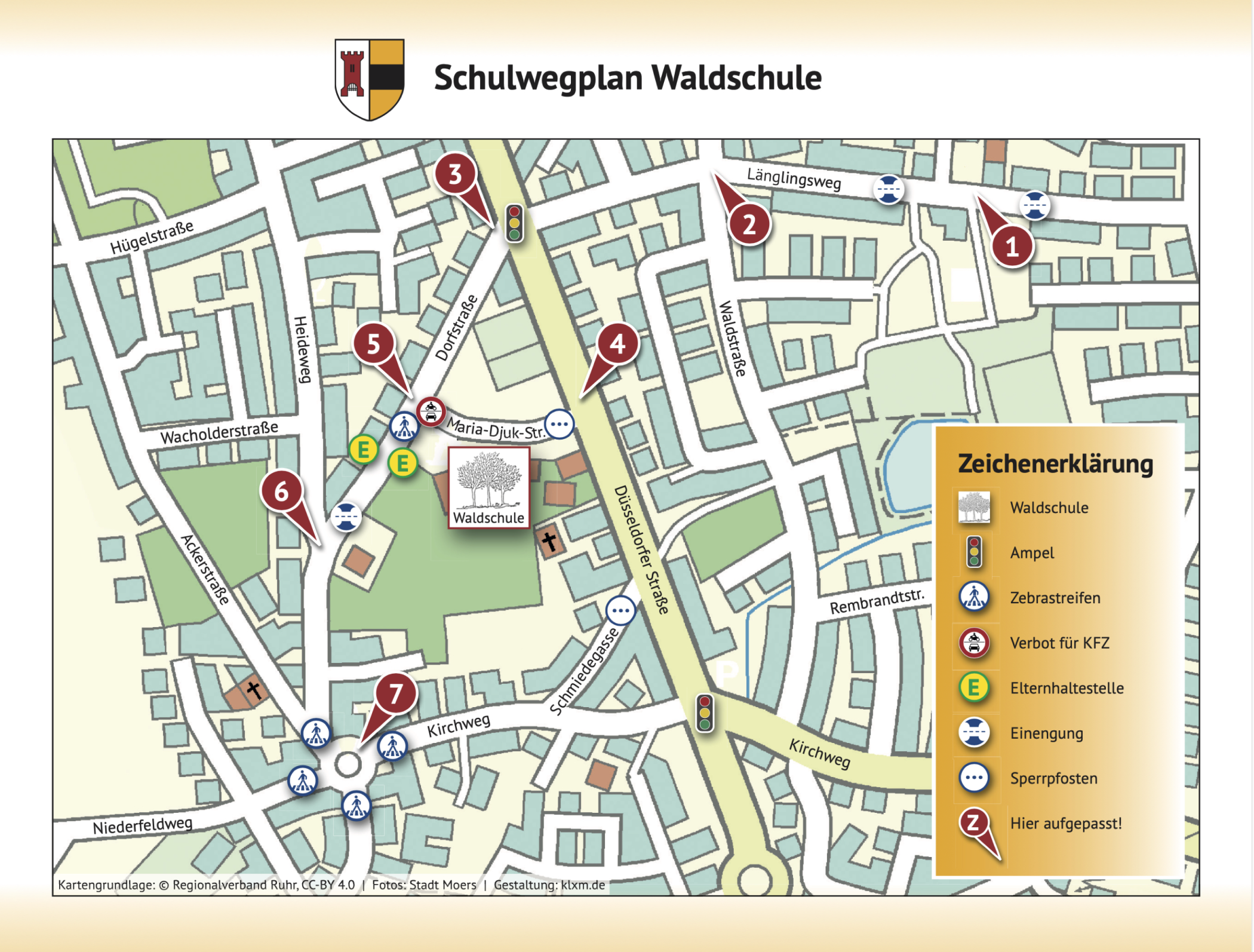 Karte vom Schulwegplan Waldschule