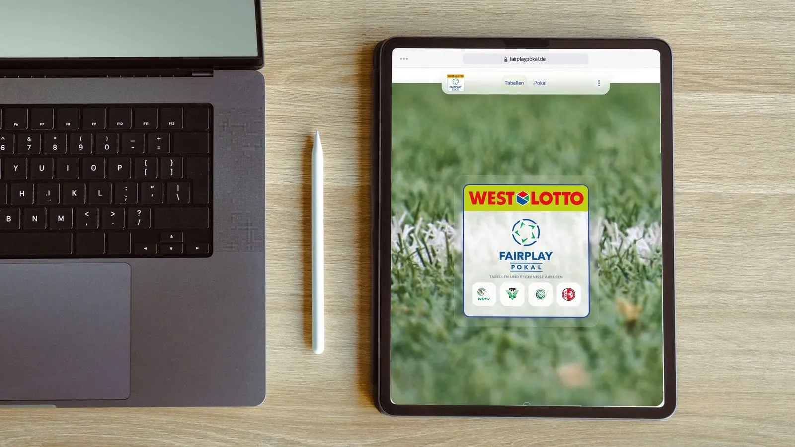 Video: Auf einem iPad wird fairplaypokal.de bedient – vom Fußballverband Niederrhein über die Landesliga bis zum Fairplay-Stand eines Vereins.
